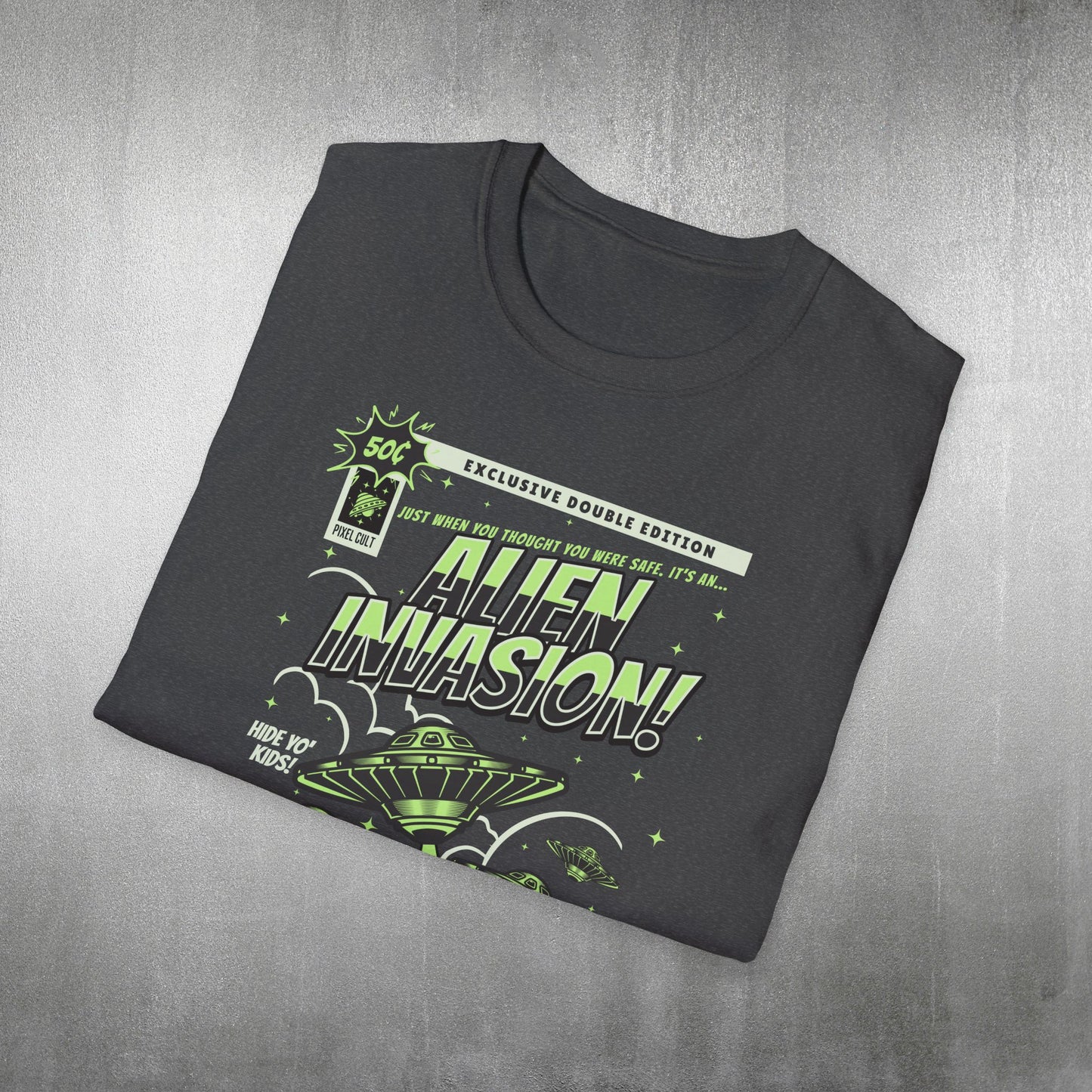 Alien Invasion Vintage Comic T-Shirt