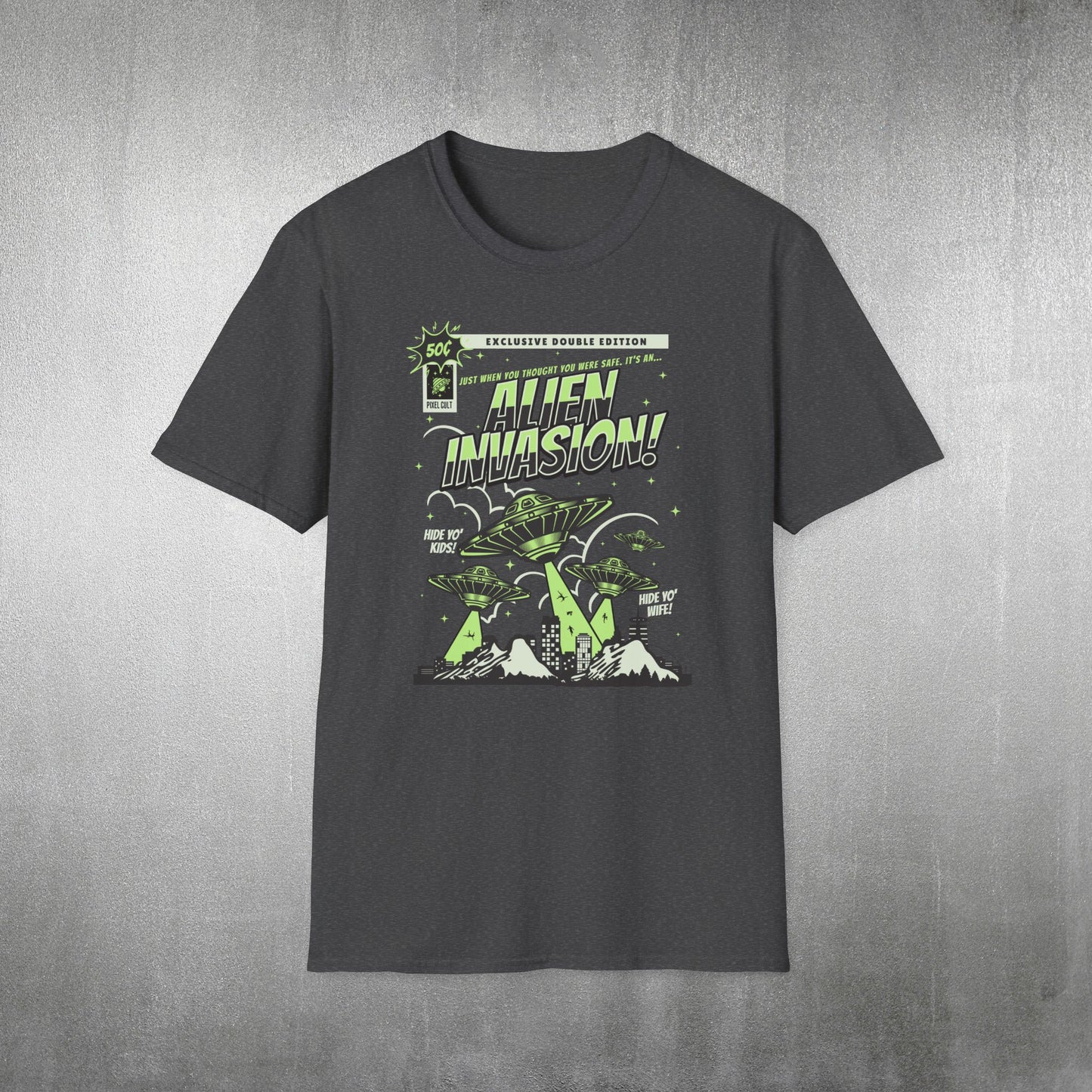Alien Invasion Vintage Comic T-Shirt