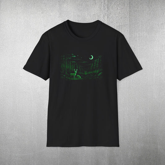 Moonlit Pixel  Forest T-Shirt