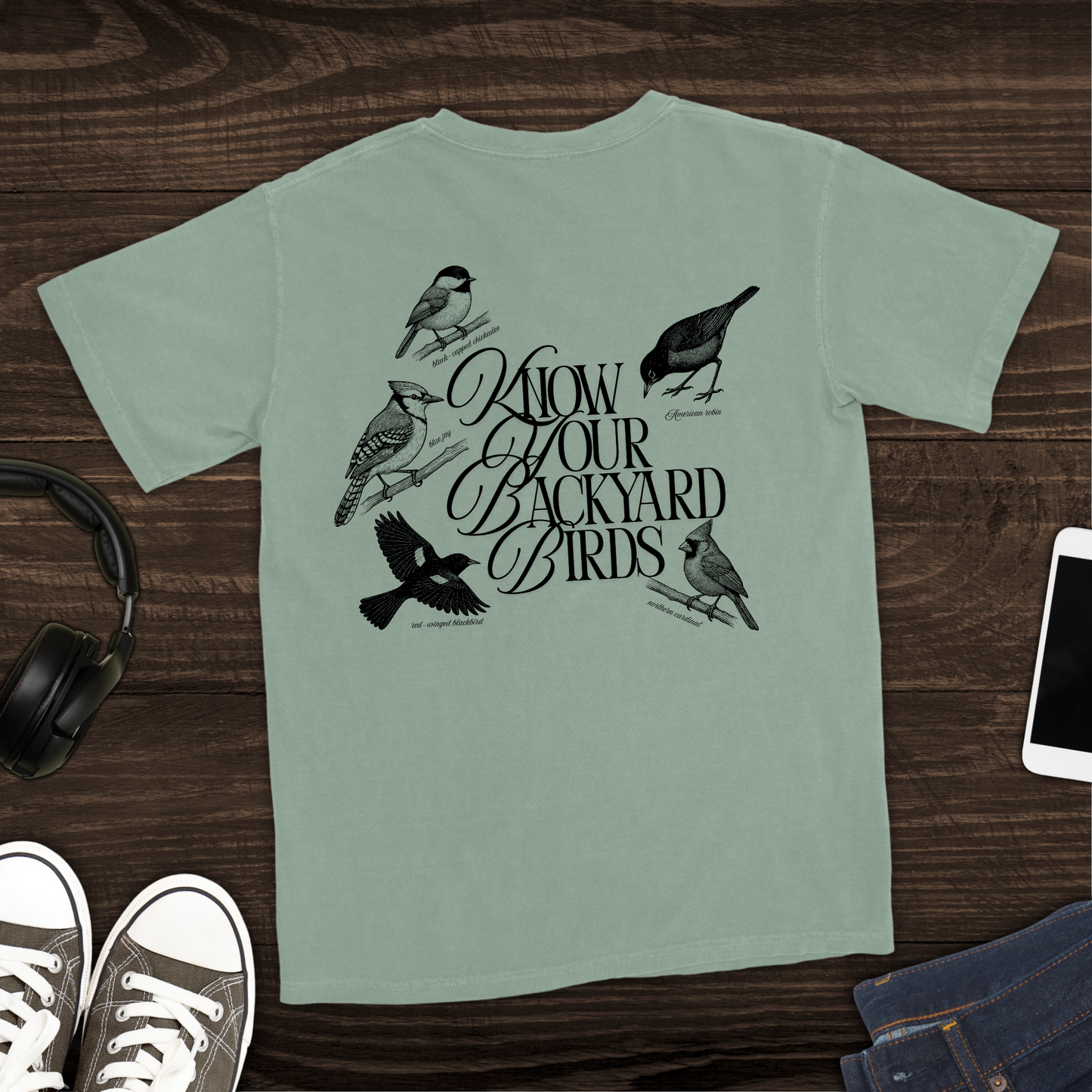 Backyard Birds T-Shirt [Back Graphic]